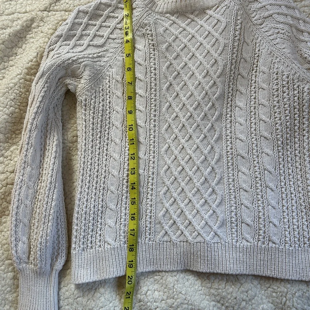 Sezane Cream Cable Knit 100% Cotton Cardigan XS - Picture 8 of 9